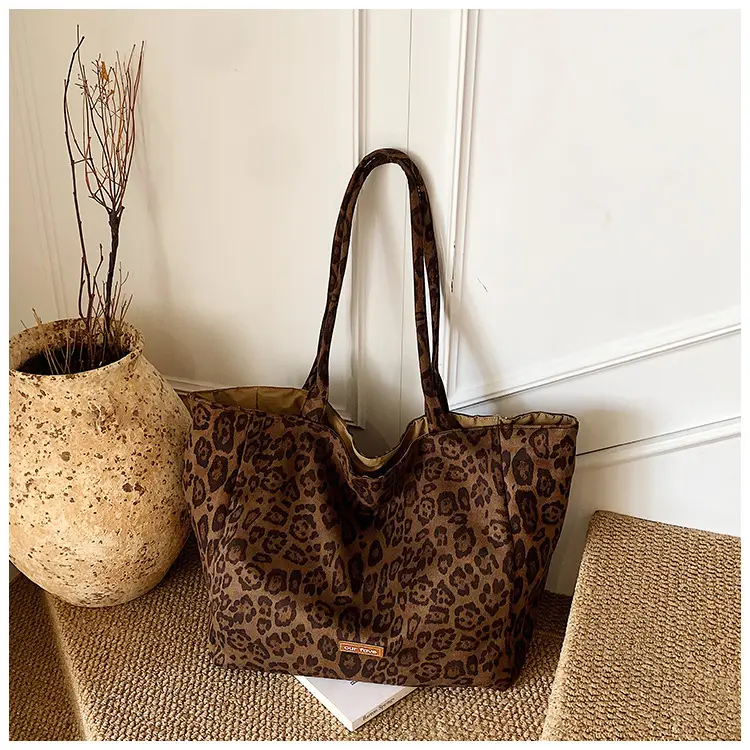 Women's Brown Leopard Print Shoulder Bag Large Capacity — feature 13