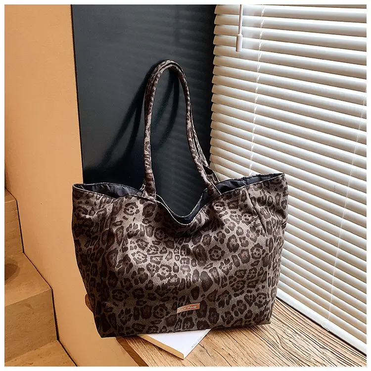 Women's Brown Leopard Print Shoulder Bag Large Capacity — feature 15