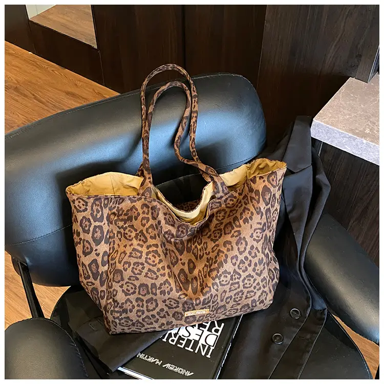 Women's Brown Leopard Print Shoulder Bag Large Capacity — feature 21