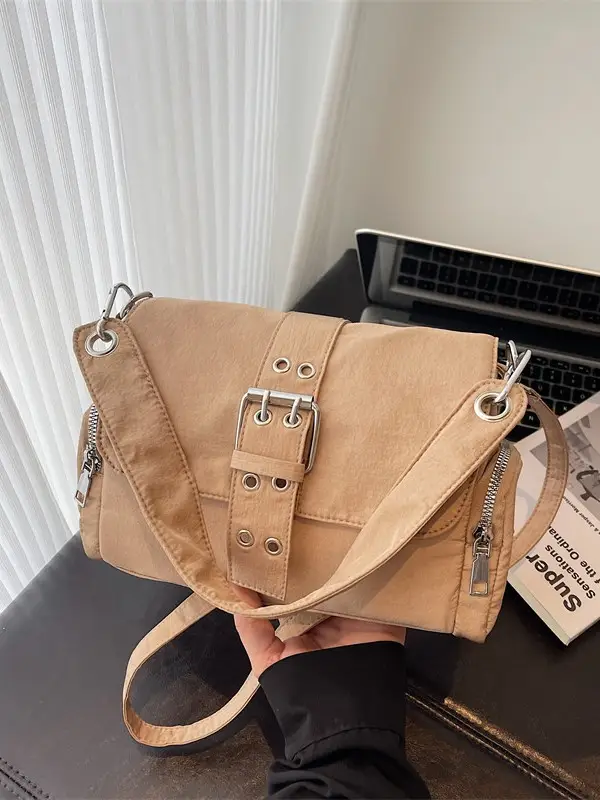 Black Cross-Border Canvas Shoulder Bag 2026 - Image 8