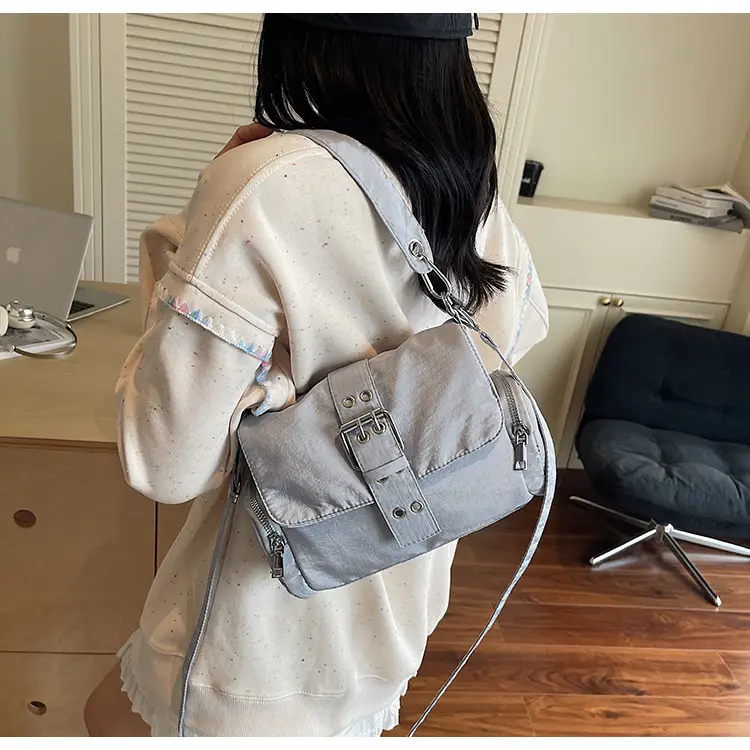 Black Cross-Border Canvas Shoulder Bag 2026 — feature 10
