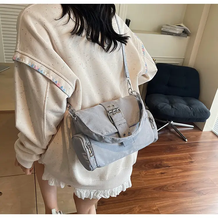 Black Cross-Border Canvas Shoulder Bag 2026 — feature 11