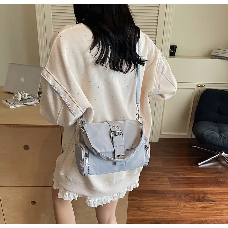 Black Cross-Border Canvas Shoulder Bag 2026 — feature 12
