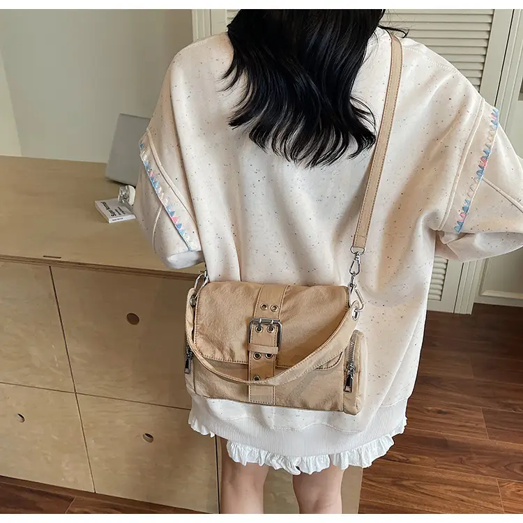 Black Cross-Border Canvas Shoulder Bag 2026 — feature 15