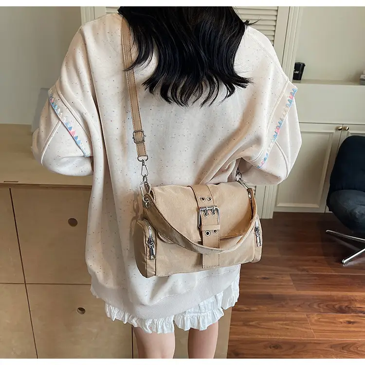 Black Cross-Border Canvas Shoulder Bag 2026 — feature 17