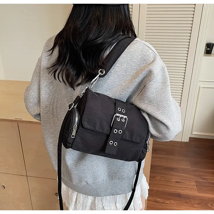 Black Cross-Border Canvas Shoulder Bag 2026 — feature 18