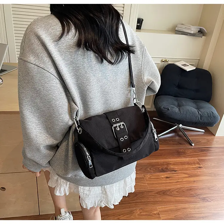 Black Cross-Border Canvas Shoulder Bag 2026 — feature 19