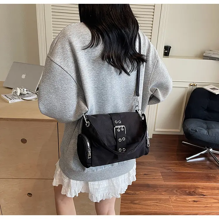 Black Cross-Border Canvas Shoulder Bag 2026 — feature 20
