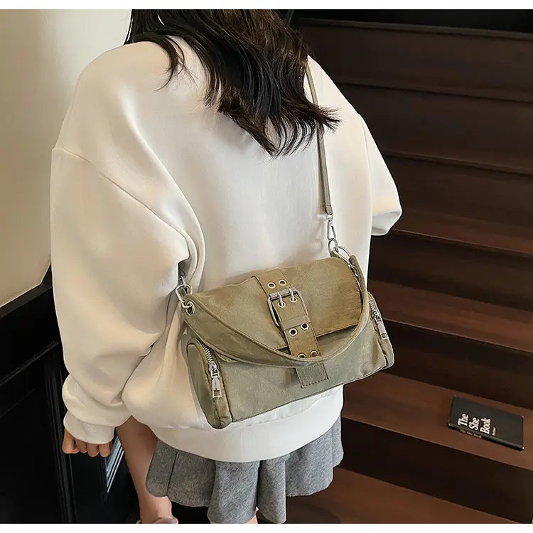 Black Cross-Border Canvas Shoulder Bag 2026 — feature 21