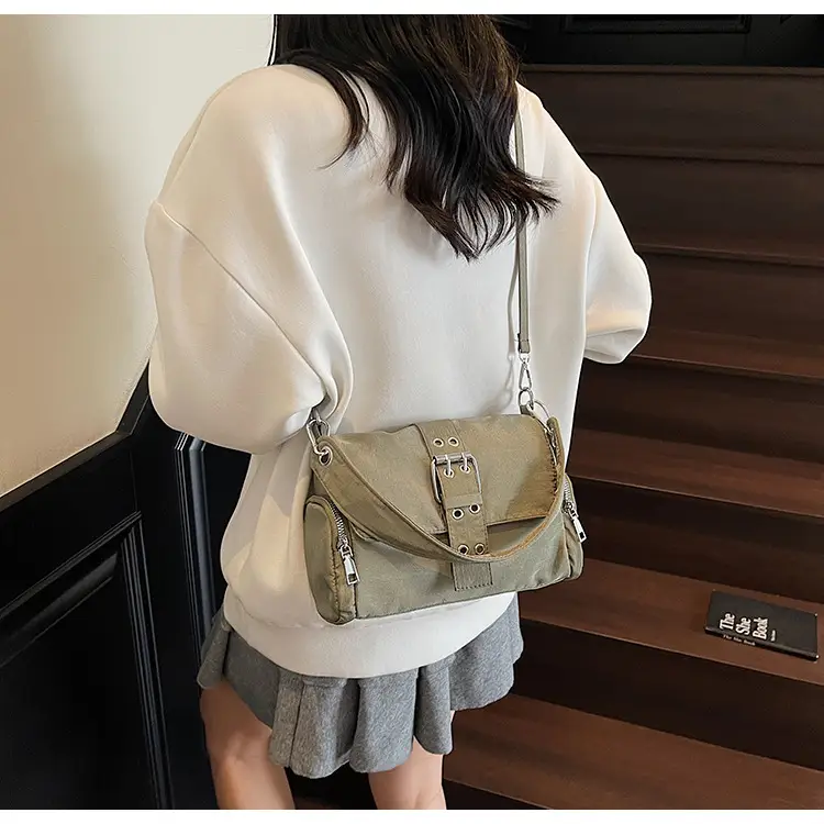 Black Cross-Border Canvas Shoulder Bag 2026 — feature 22