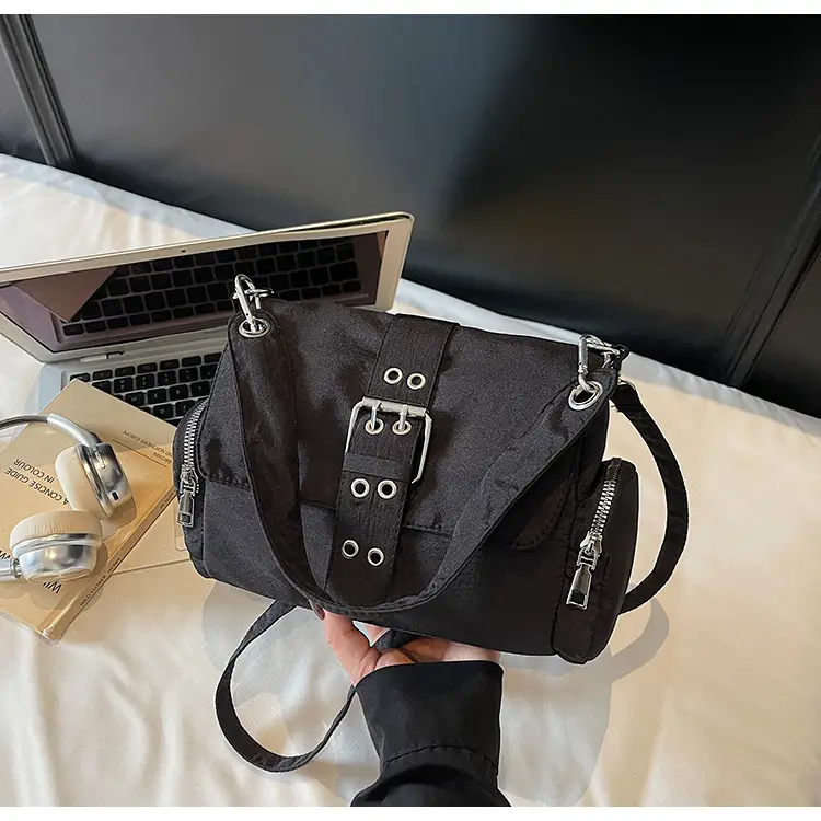 Black Cross-Border Canvas Shoulder Bag 2026 — feature 31