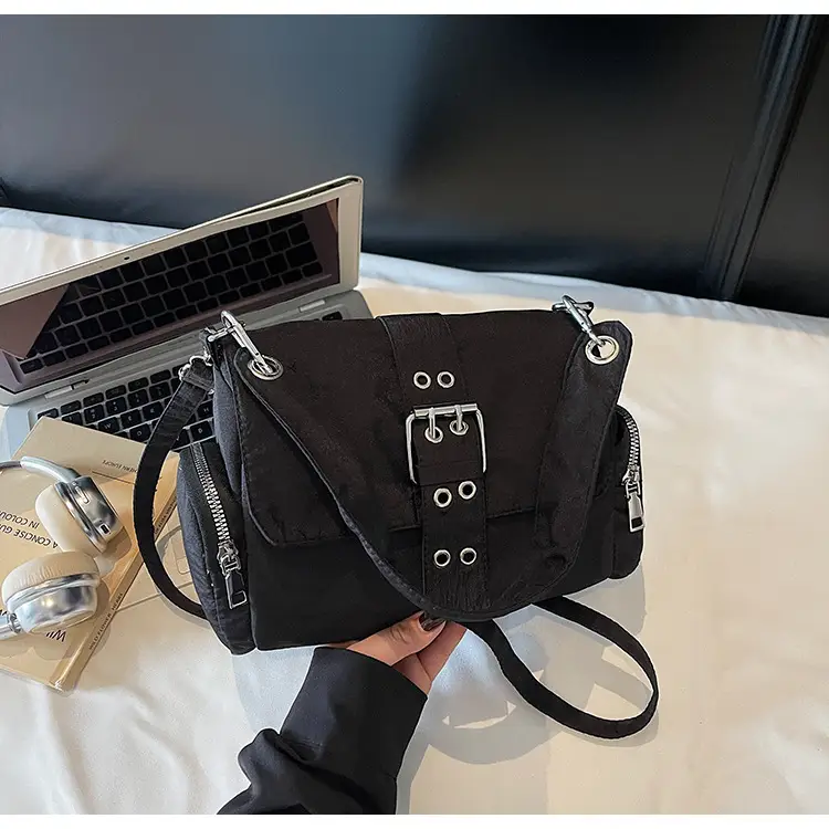 Black Cross-Border Canvas Shoulder Bag 2026 — feature 32