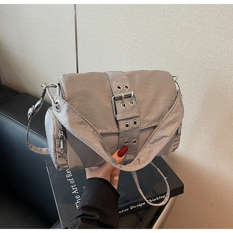 Black Cross-Border Canvas Shoulder Bag 2026 — feature 37