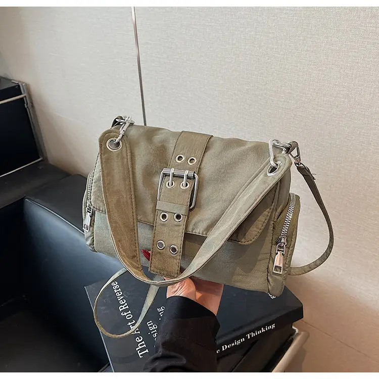 Black Cross-Border Canvas Shoulder Bag 2026 — feature 40