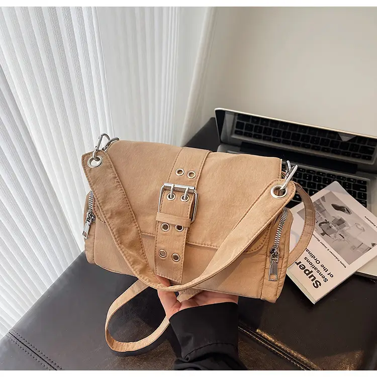 Black Cross-Border Canvas Shoulder Bag 2026 — feature 42