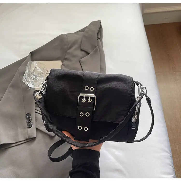 Black Cross-Border Canvas Shoulder Bag 2026 — feature 44