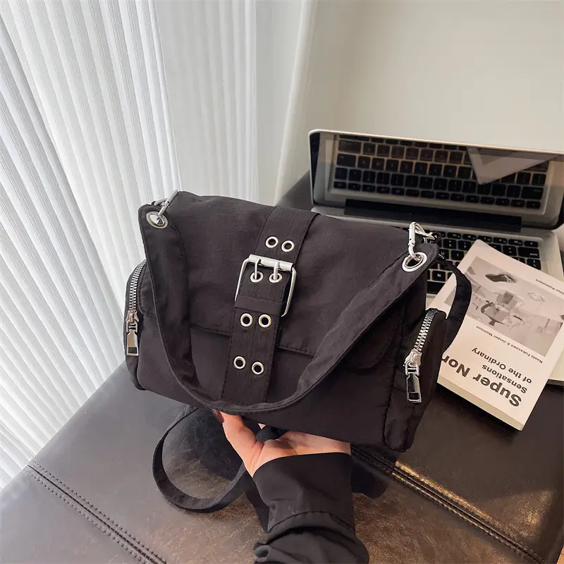 Black Cross-Border Canvas Shoulder Bag 2026 - Image 2