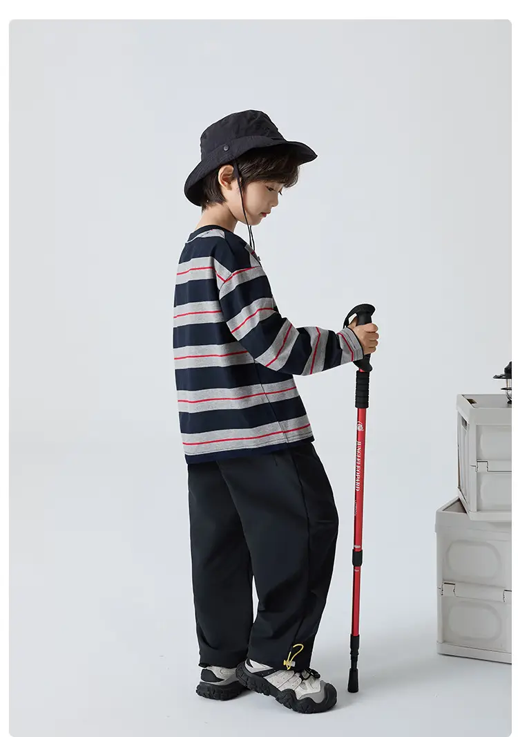 Kids Striped Cotton T-Shirt Long Sleeve Korean Style — feature 14