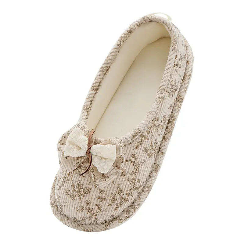 Maternity Postpartum Shoes Thin Autumn and Winter Comfortable Cotton Slippers Women's Postpartum Slippers with Heel Non-Slip Outer Wear Soft-Soled Cotton Shoes