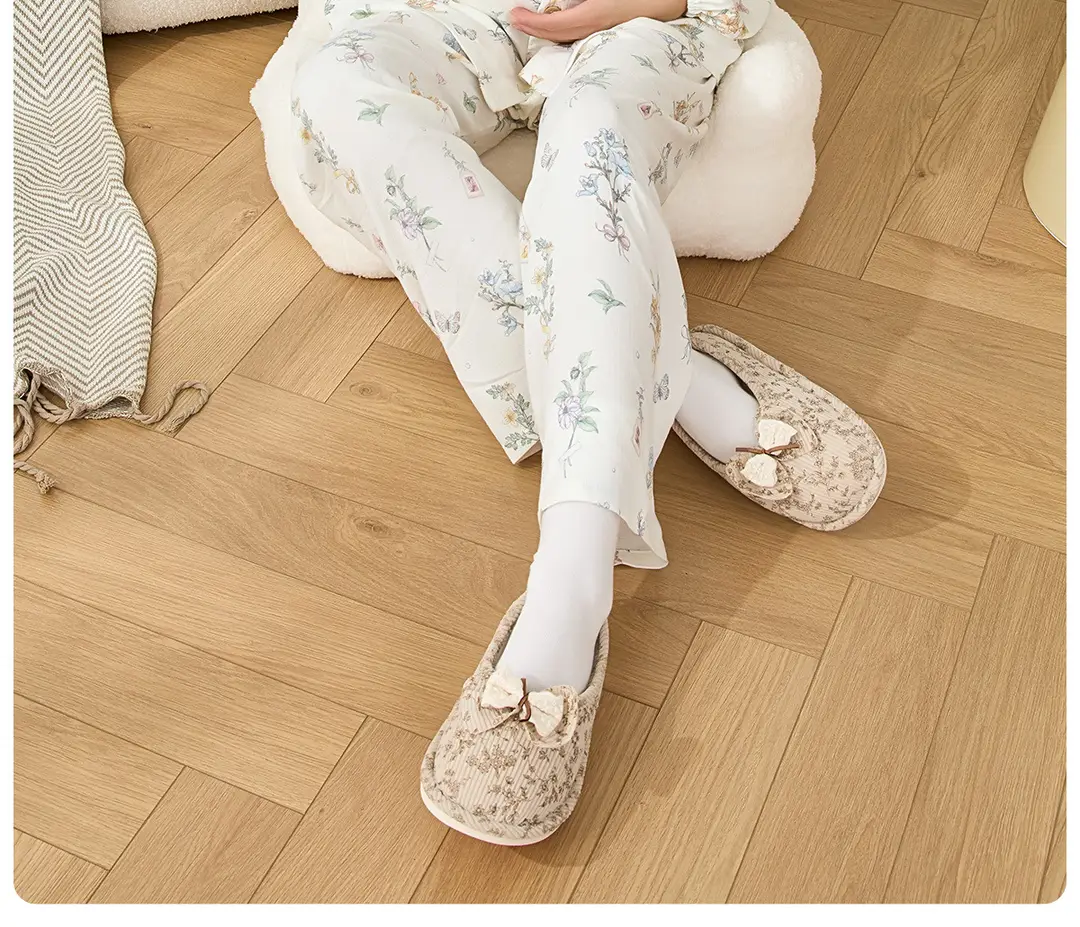 Maternity Postpartum Shoes Thin Autumn and Winter Comfortable Cotton Slippers Women's Postpartum Slippers with Heel Non-Slip Outer Wear Soft-Soled Cotton Shoes — feature 11