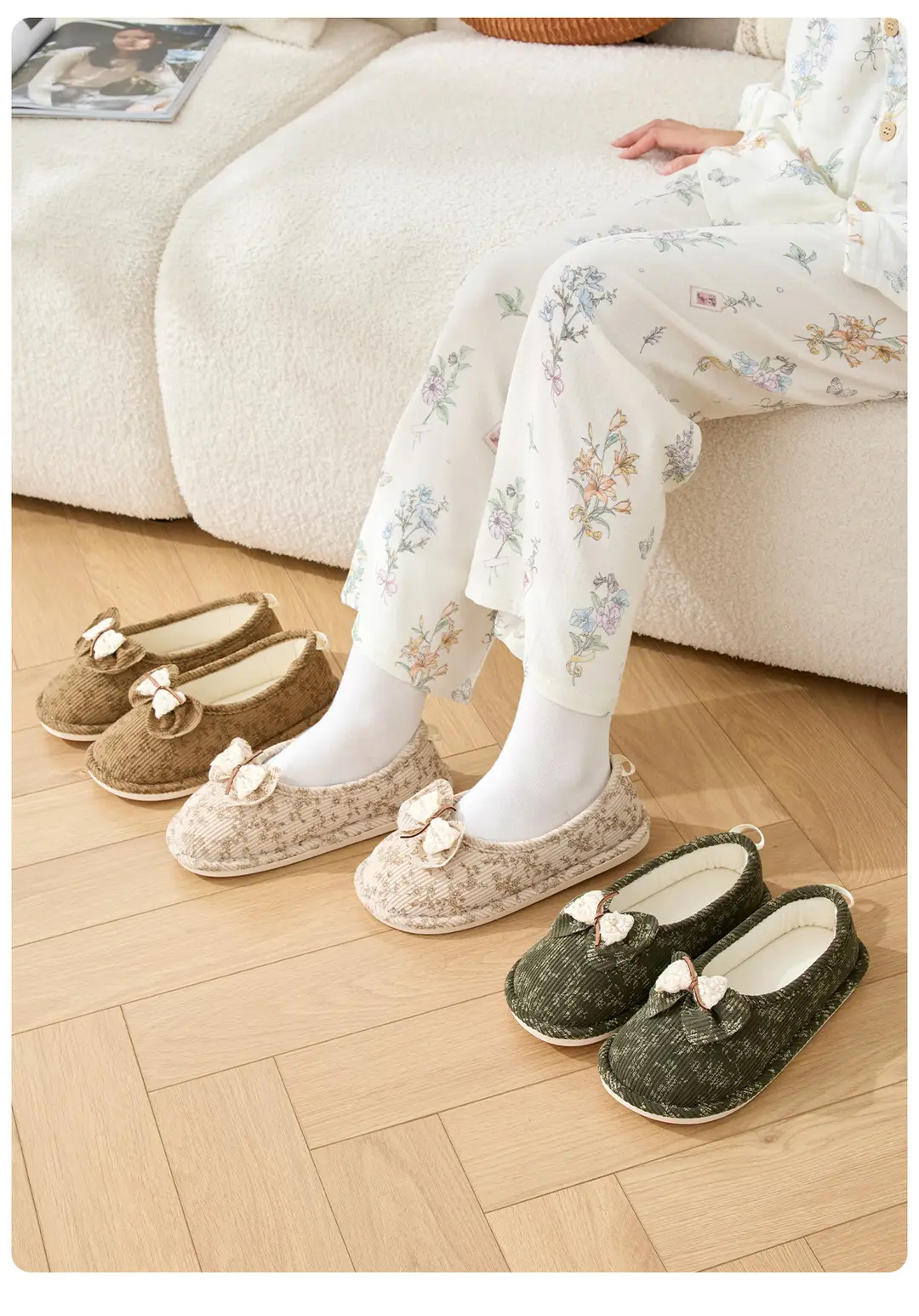 Maternity Postpartum Shoes Thin Autumn and Winter Comfortable Cotton Slippers Women's Postpartum Slippers with Heel Non-Slip Outer Wear Soft-Soled Cotton Shoes — feature 19
