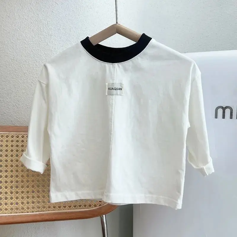 Pure Cotton Boys Long Sleeve T-Shirt White — feature 1