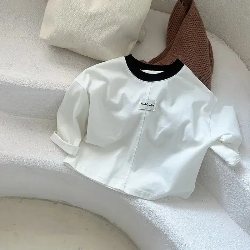 Pure Cotton Boys Long Sleeve T-Shirt White — feature 2