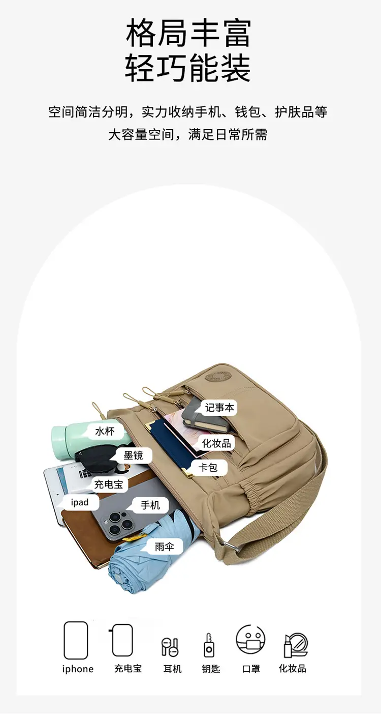 Green Crossbody Bag for Women Large Capacity Commuter — feature 11
