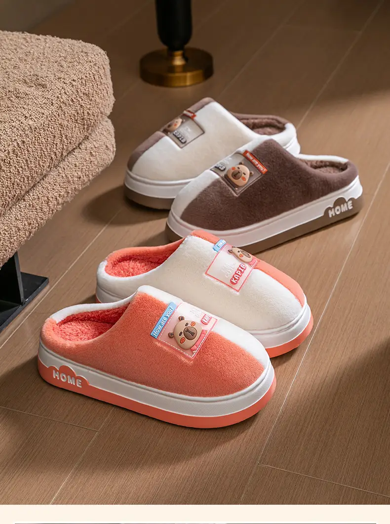 Cute Capibara Thick Cotton Slippers Autumn Winter — feature 21