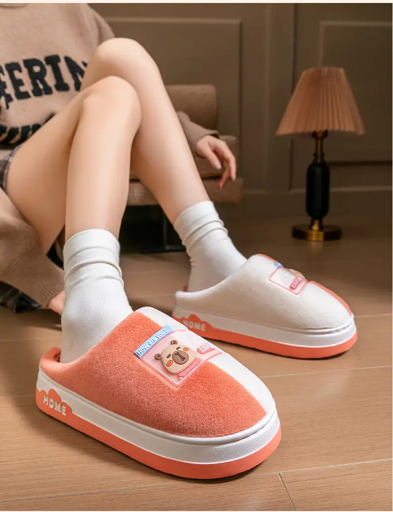Cute Capibara Thick Cotton Slippers Autumn Winter — feature 25