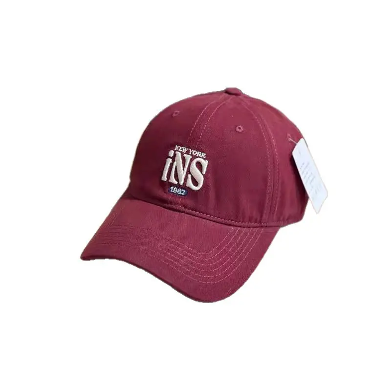 Women Maroon Letter Embroidered Baseball Cap - Image 13