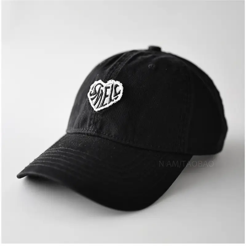 Navy Blue Duckbill Cap with Heart Embroidery Unisex - Image 11