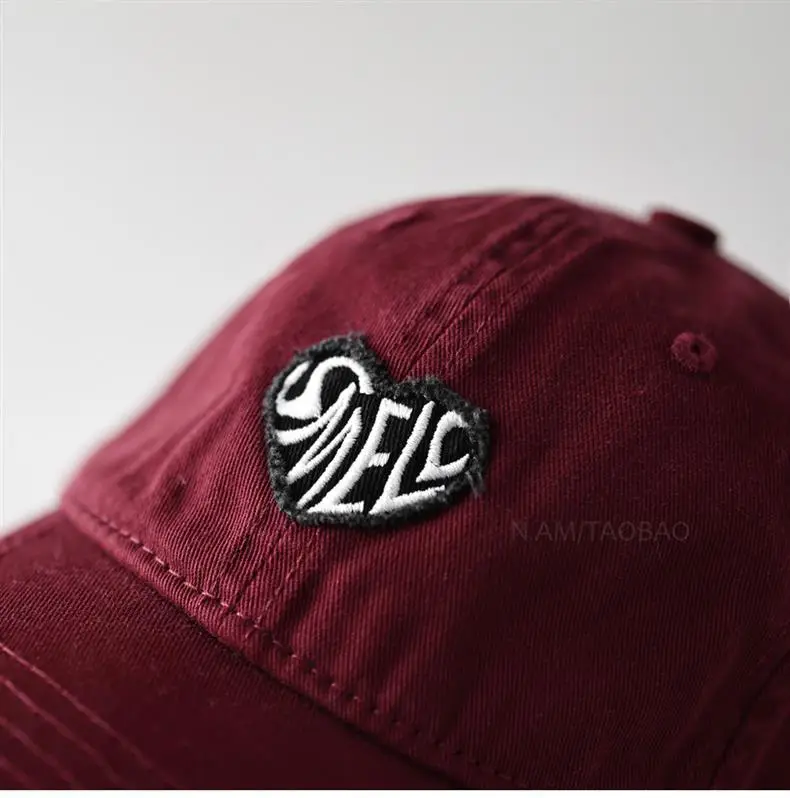 Navy Blue Duckbill Cap with Heart Embroidery Unisex — feature 10