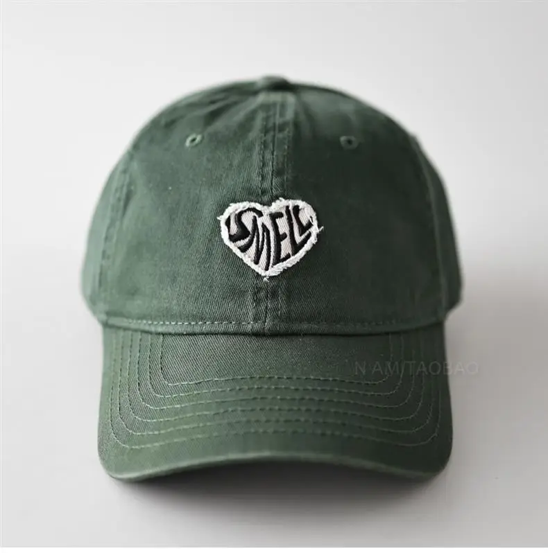 Navy Blue Duckbill Cap with Heart Embroidery Unisex — feature 11