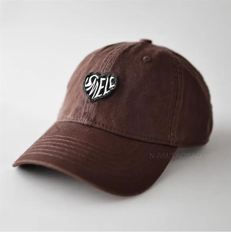 Navy Blue Duckbill Cap with Heart Embroidery Unisex — feature 4