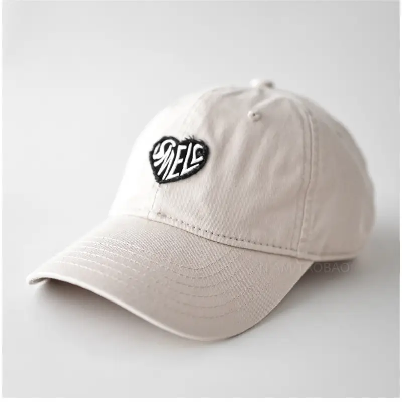 Navy Blue Duckbill Cap with Heart Embroidery Unisex - Image 4
