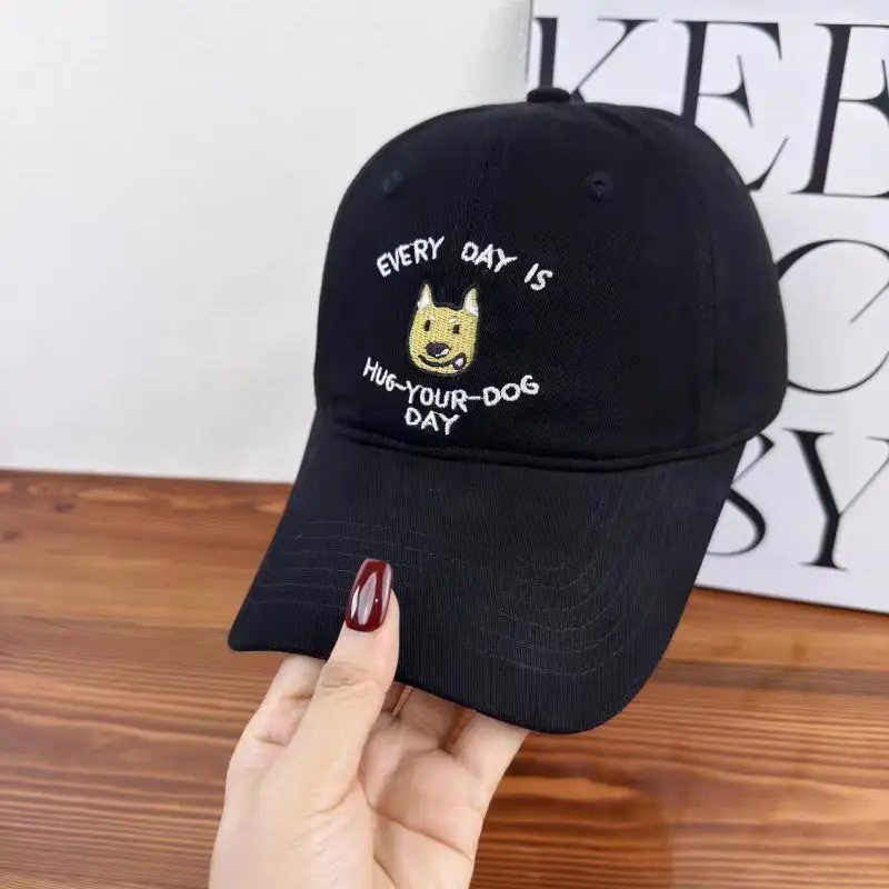 Cute Cartoon Cap Women Pink Black White Wide Brim Sunshade — feature 10