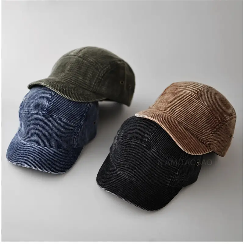 Black 5-Panels Baseball Cap with Sunshade - Image 9