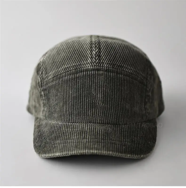 Black 5-Panels Baseball Cap with Sunshade — feature 1