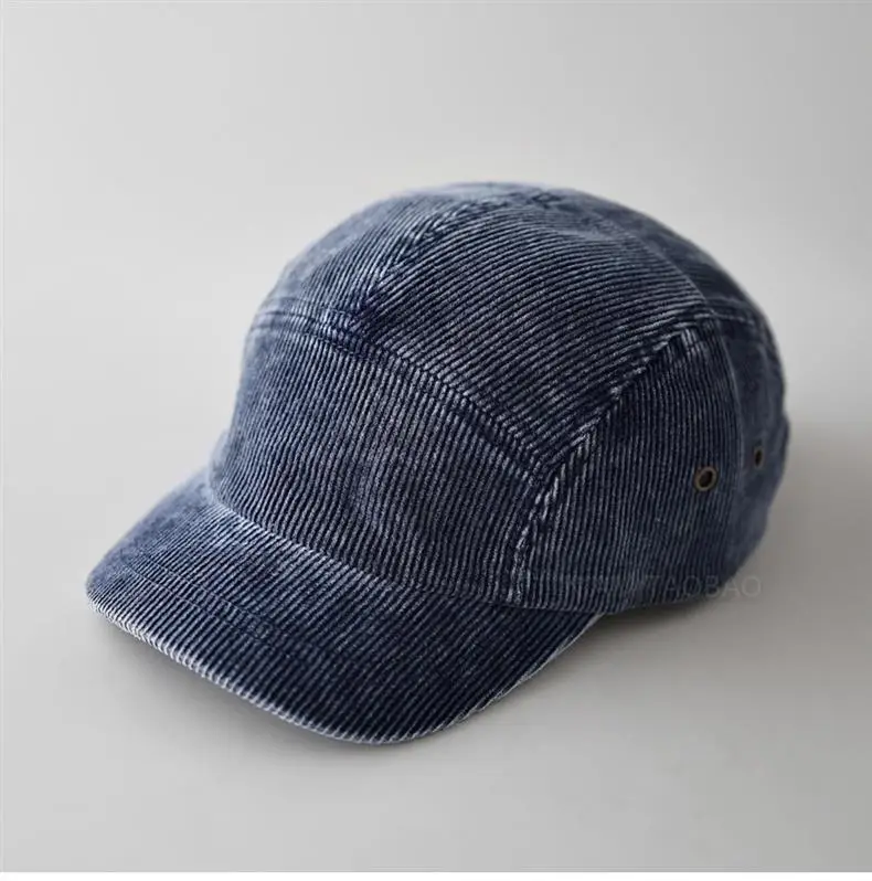 Black 5-Panels Baseball Cap with Sunshade — feature 11