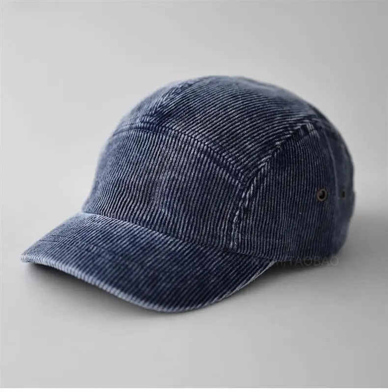 Black 5-Panels Baseball Cap with Sunshade — feature 4
