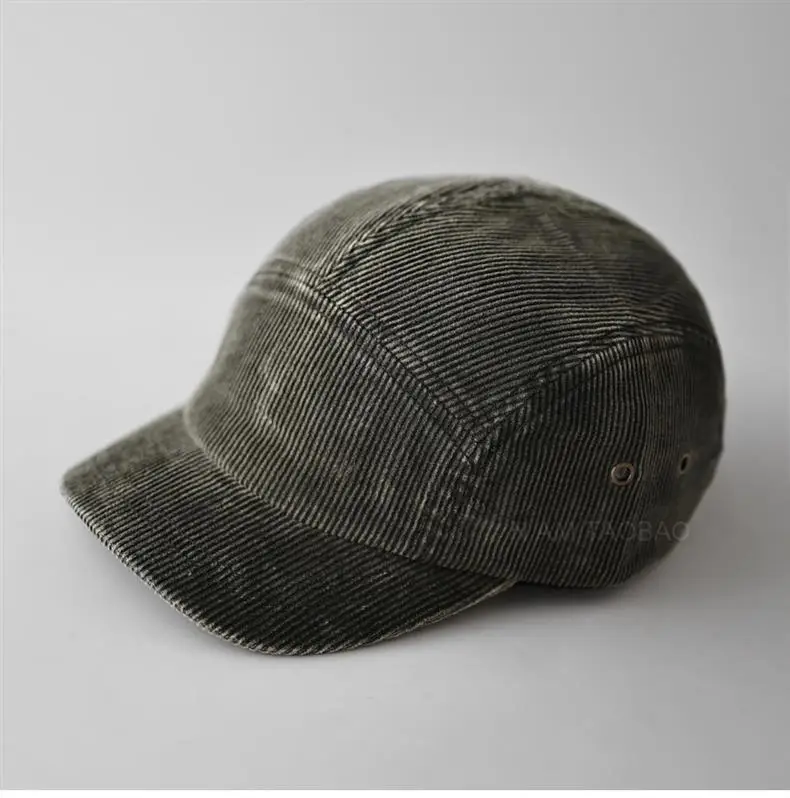 Black 5-Panels Baseball Cap with Sunshade — feature 6