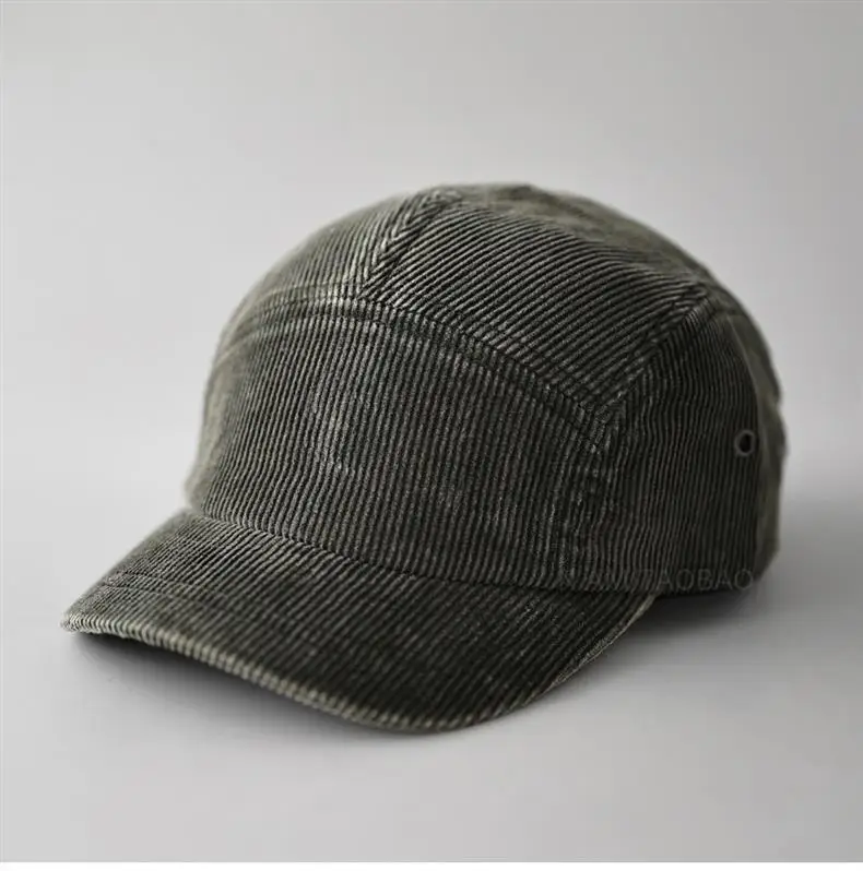 Black 5-Panels Baseball Cap with Sunshade — feature 7
