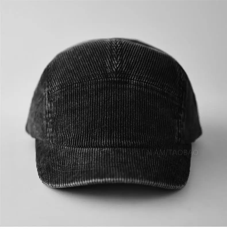 Black 5-Panels Baseball Cap with Sunshade — feature 8