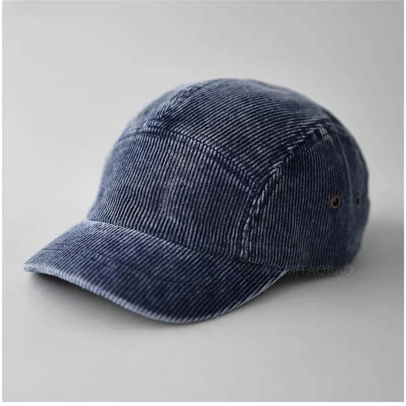 Black 5-Panels Baseball Cap with Sunshade - Image 4