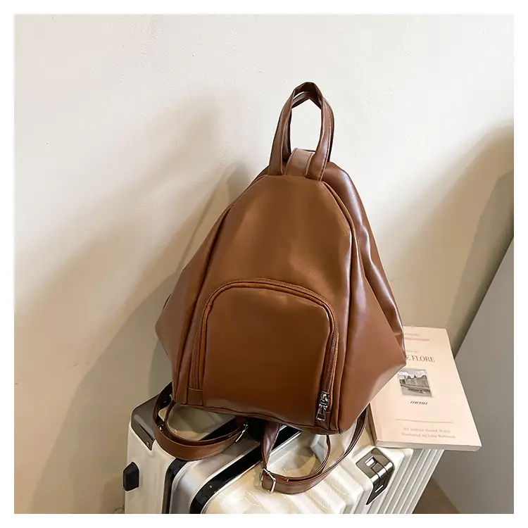 Brown Casual Backpack for Women 2025 Lightweight Multi-Purpose - Image 3