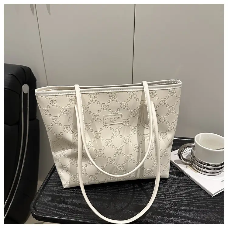 Brown Embossed Flower Tote Bag for Women — feature 18