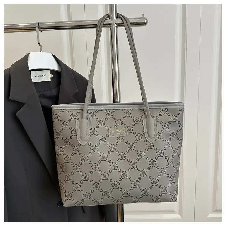 Brown Embossed Flower Tote Bag for Women — feature 23
