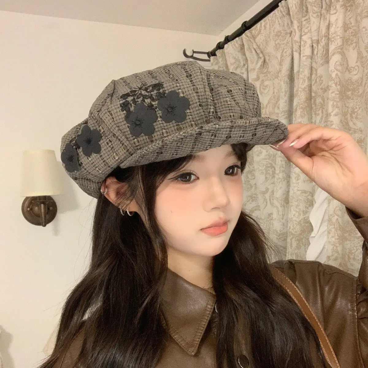 Korean Style Embroidered Duckbill Cap for Women - Image 5