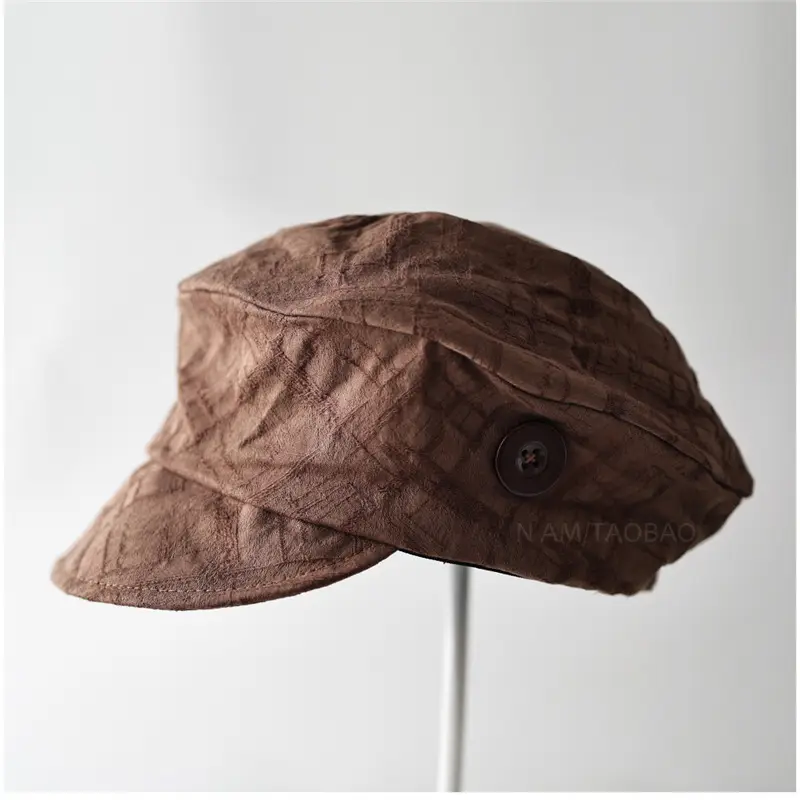 Black Korean Style Button Duckbill Cap for Women - Image 4